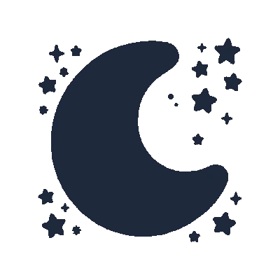 Lua Crescente com Estrelas - Silhueta