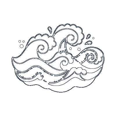 Ondas do Mar - Line-Art