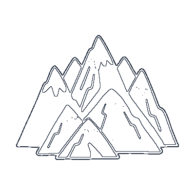 Montanha com Cume Nevado - Line-Art