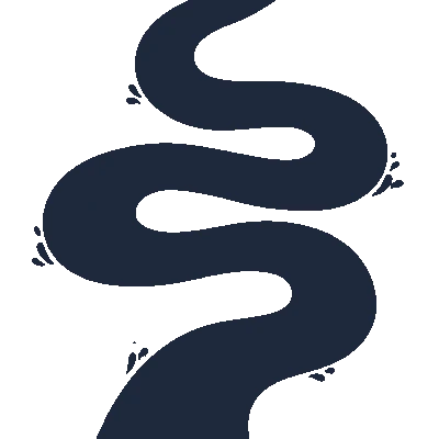 Rio com Água Corrente - Silhueta