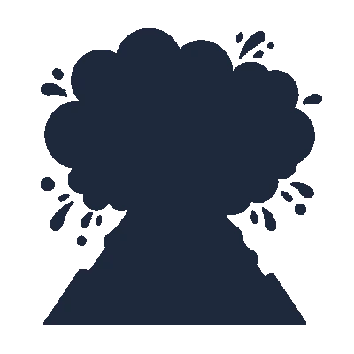 Vulcão em Erupção - Silhueta