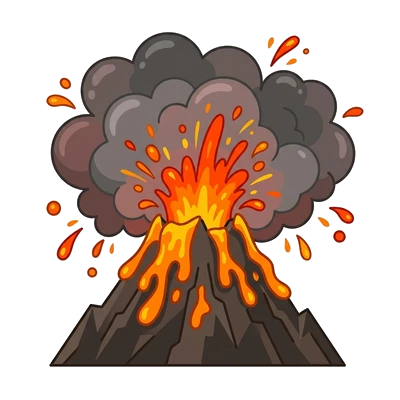 Vulcão em Erupção - Color