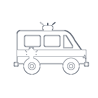 Ambulância de Resgate - Line-Art
