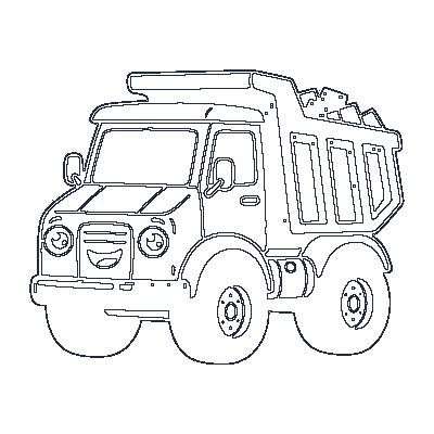 Caminhão de Carga - Line-Art