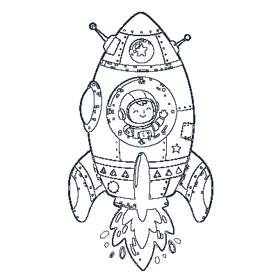 Foguetinho Espacial - Line-Art