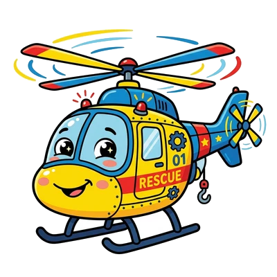 Helicóptero com Hélice - Color