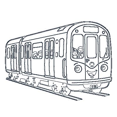 Vagão de Metrô - Line-Art
