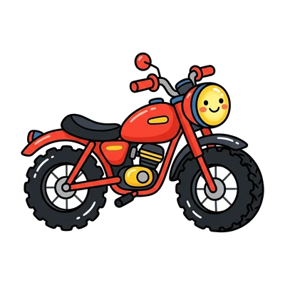 Motocicleta com Capacete - Color