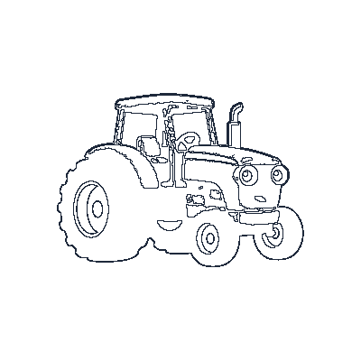Trator do Campo - Line-Art