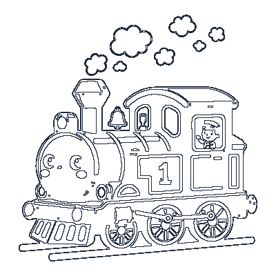 Trenzinho a Vapor - Line-Art