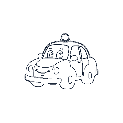 Carro de Polícia / Viatura - Line-Art